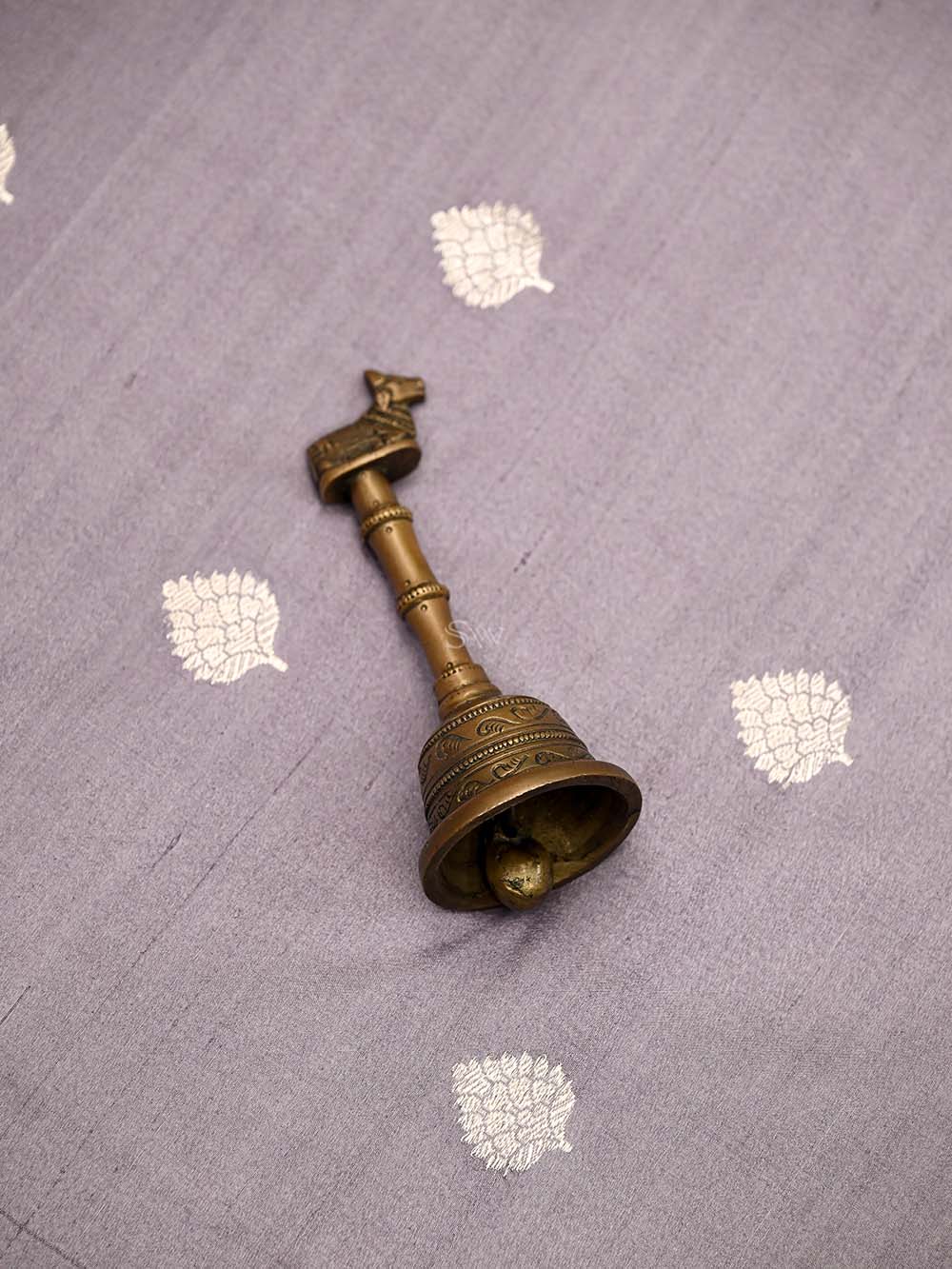 Lavender Booti Moonga Tussar Silk Handloom Banarasi Suit - Sacred Weaves