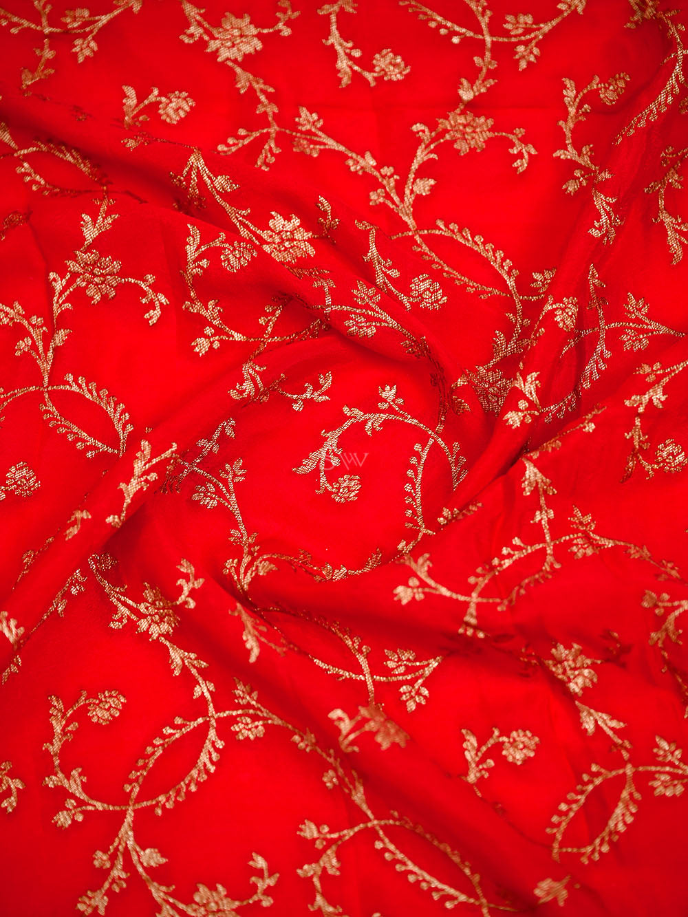 Dark Orange Booti Crepe Silk Handloom Banarasi Suit - Sacred Weaves
