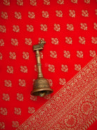 Dark Orange Booti Crepe Silk Handloom Banarasi Suit - Sacred Weaves