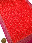 Dark Orange Booti Crepe Silk Handloom Banarasi Suit - Sacred Weaves