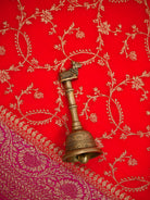 Dark Orange Booti Crepe Silk Handloom Banarasi Suit - Sacred Weaves