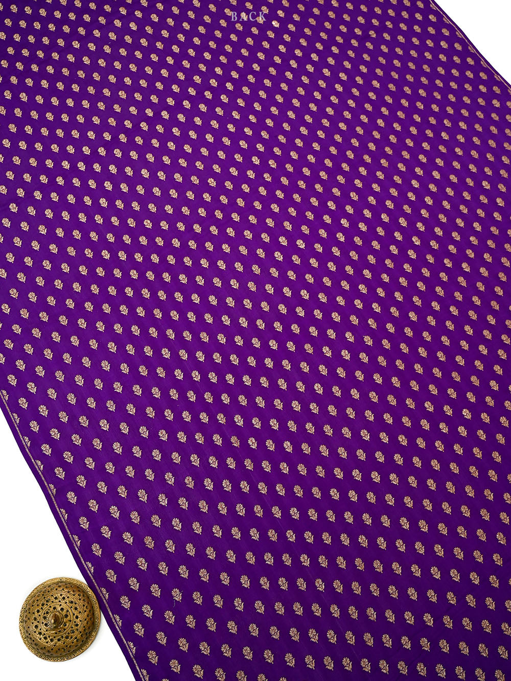 Purple Booti Crepe Silk Handloom Banarasi Suit - Sacred Weaves