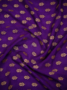 Purple Booti Crepe Silk Handloom Banarasi Suit - Sacred Weaves