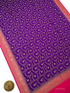 Purple Booti Crepe Silk Handloom Banarasi Suit - Sacred Weaves