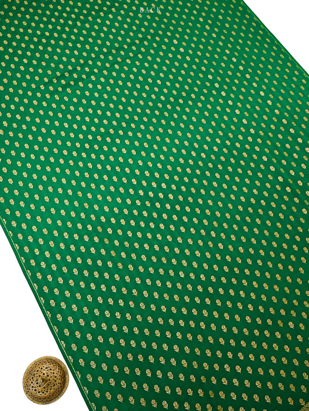 Bottle Green Booti Crepe Silk Handloom Banarasi Suit