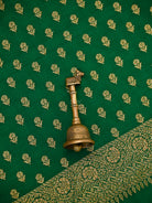Bottle Green Booti Crepe Silk Handloom Banarasi Suit
