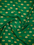 Bottle Green Booti Crepe Silk Handloom Banarasi Suit