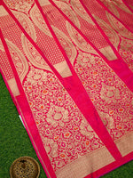 Magenta Silk Handloom Banarasi Lehenga - Sacred Weaves