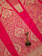 Magenta Silk Handloom Banarasi Lehenga - Sacred Weaves