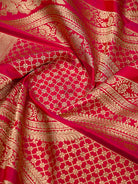 Magenta Silk Handloom Banarasi Lehenga - Sacred Weaves