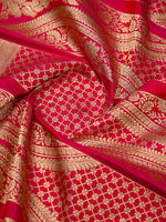 Magenta Silk Handloom Banarasi Lehenga - Sacred Weaves