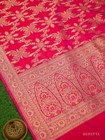 Magenta Silk Handloom Banarasi Lehenga - Sacred Weaves