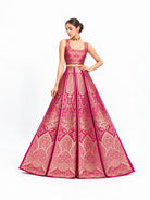 Magenta Silk Handloom Banarasi Lehenga - Sacred Weaves