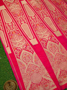 Magenta Silk Handloom Banarasi Lehenga - Sacred Weaves
