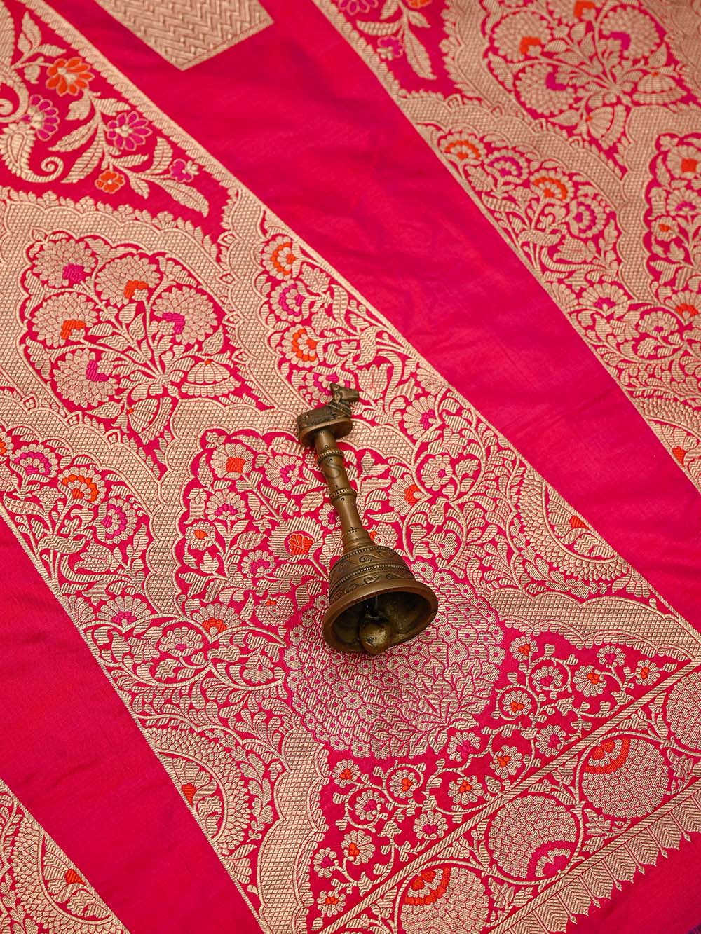 Magenta Silk Handloom Banarasi Lehenga - Sacred Weaves