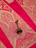 Magenta Silk Handloom Banarasi Lehenga - Sacred Weaves