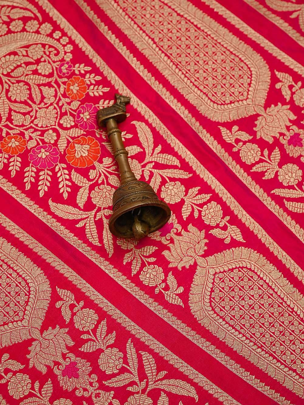 Magenta Silk Handloom Banarasi Lehenga