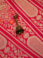 Magenta Silk Handloom Banarasi Lehenga - Sacred Weaves