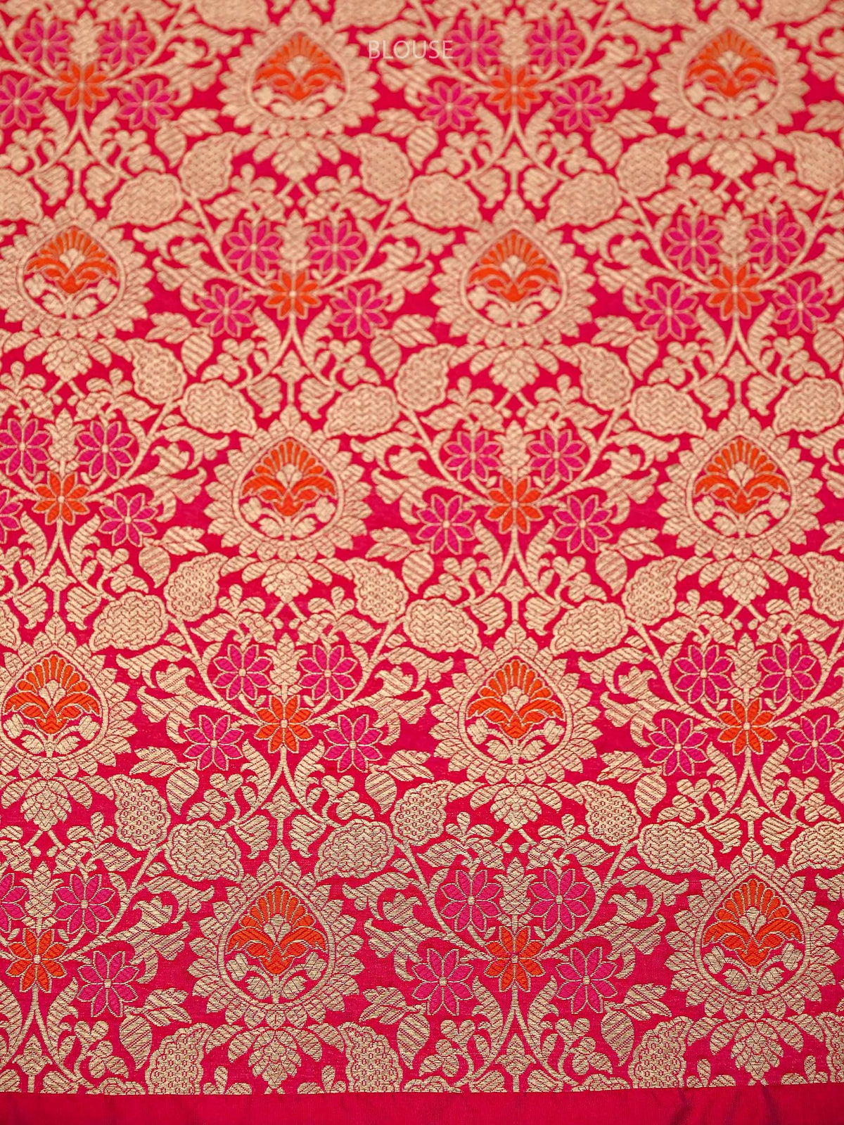 Magenta Silk Handloom Banarasi Lehenga