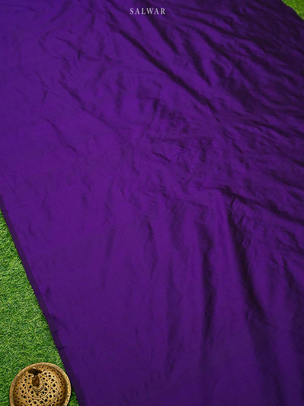 Purple Booti Katan Silk Handloom Banarasi Suit - Sacred Weaves