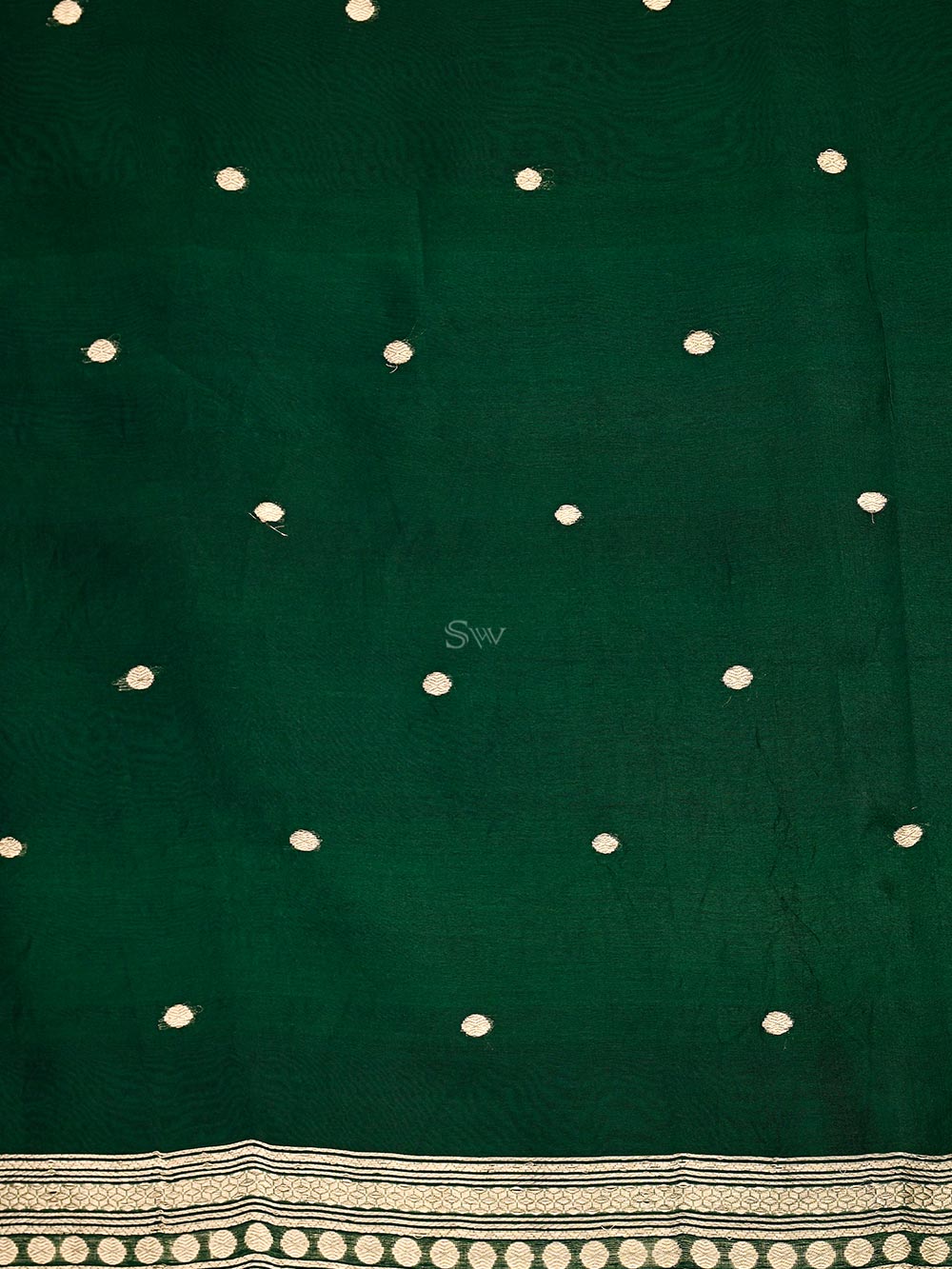 Bottle Green Organza Silk Handloom Banarasi Suit