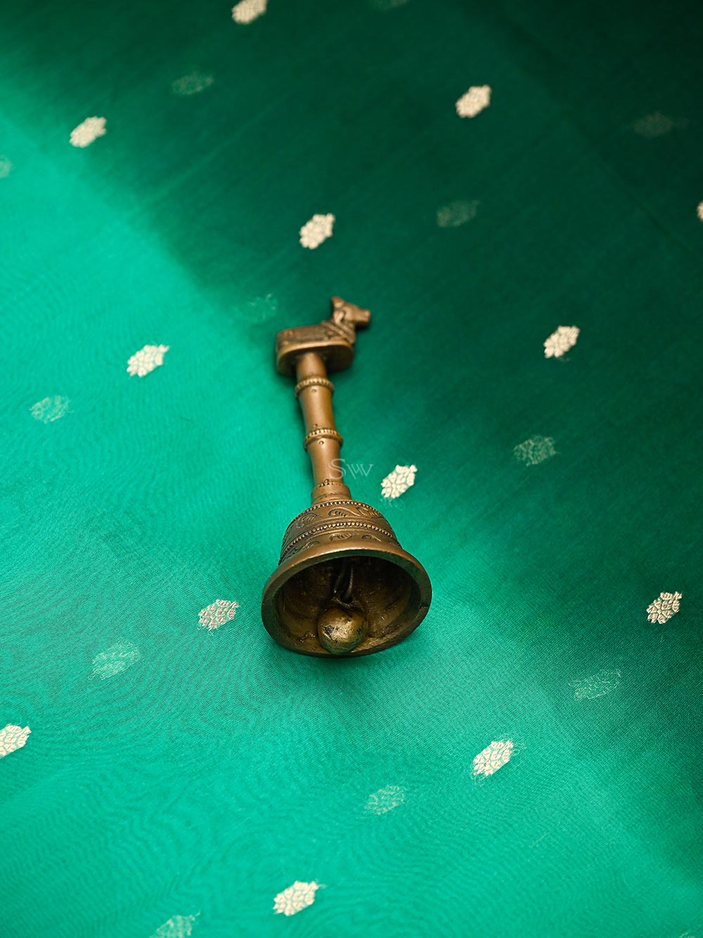 Bottle Green Organza Silk Handloom Banarasi Suit