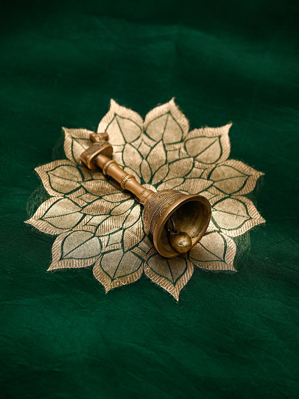 Bottle Green Organza Silk Handloom Banarasi Suit