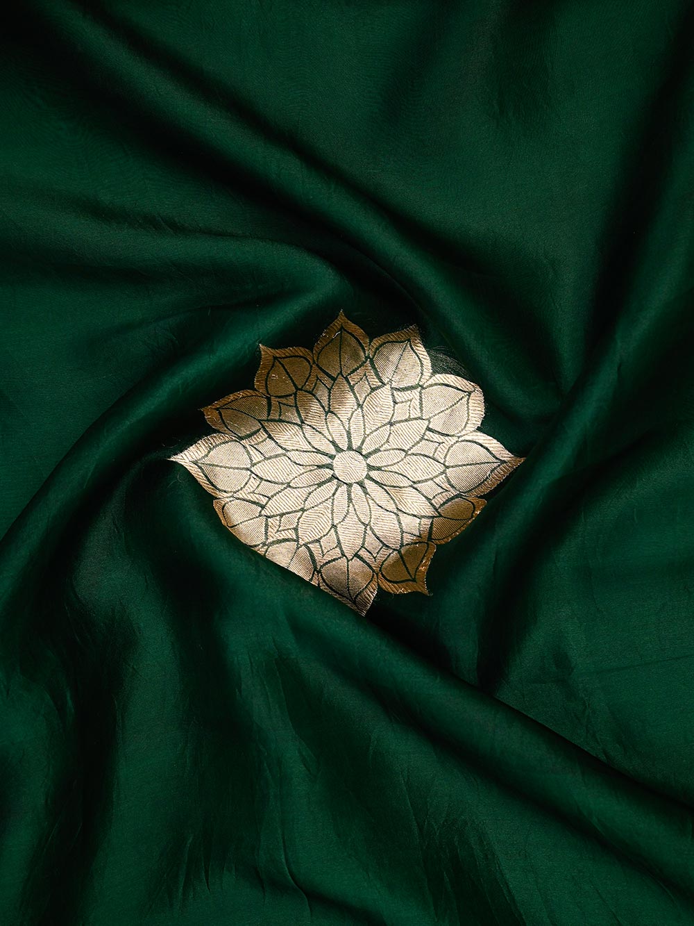 Bottle Green Organza Silk Handloom Banarasi Suit