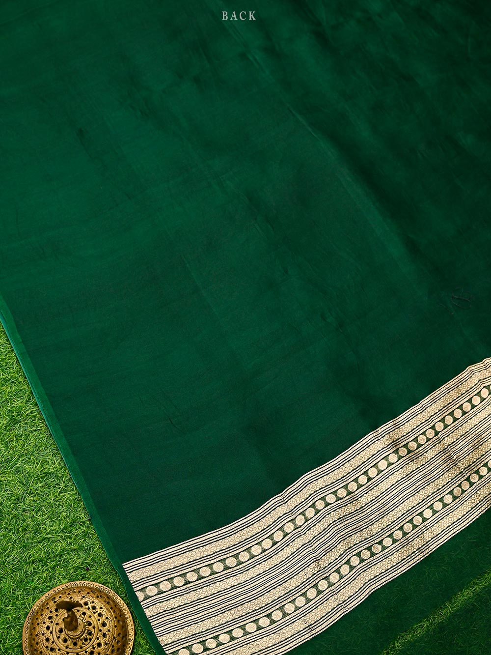 Bottle Green Organza Silk Handloom Banarasi Suit
