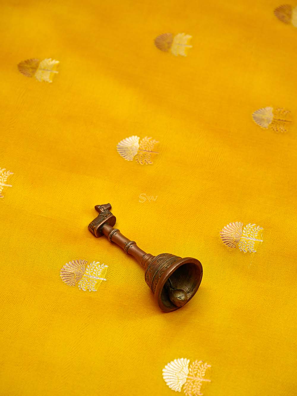 Yellow Booti Organza Silk Handloom Banarasi Suit - Sacred Weaves