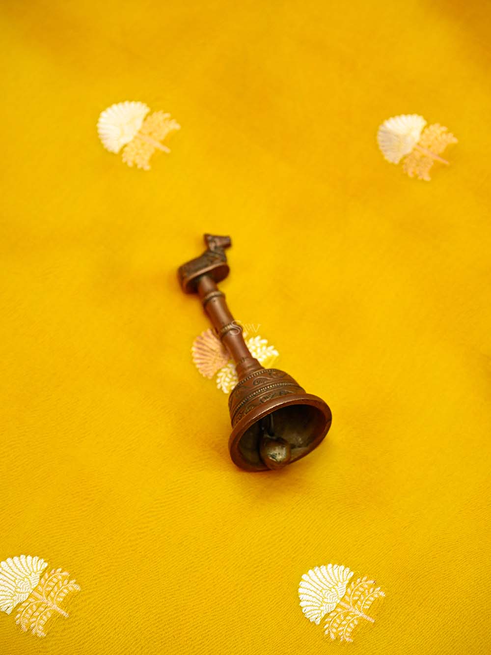 Yellow Booti Organza Silk Handloom Banarasi Suit - Sacred Weaves