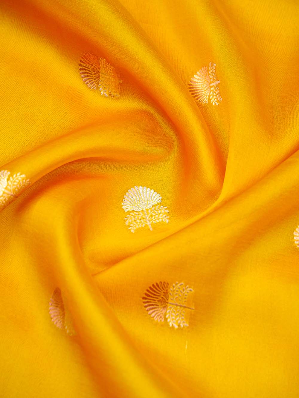 Yellow Booti Organza Silk Handloom Banarasi Suit - Sacred Weaves