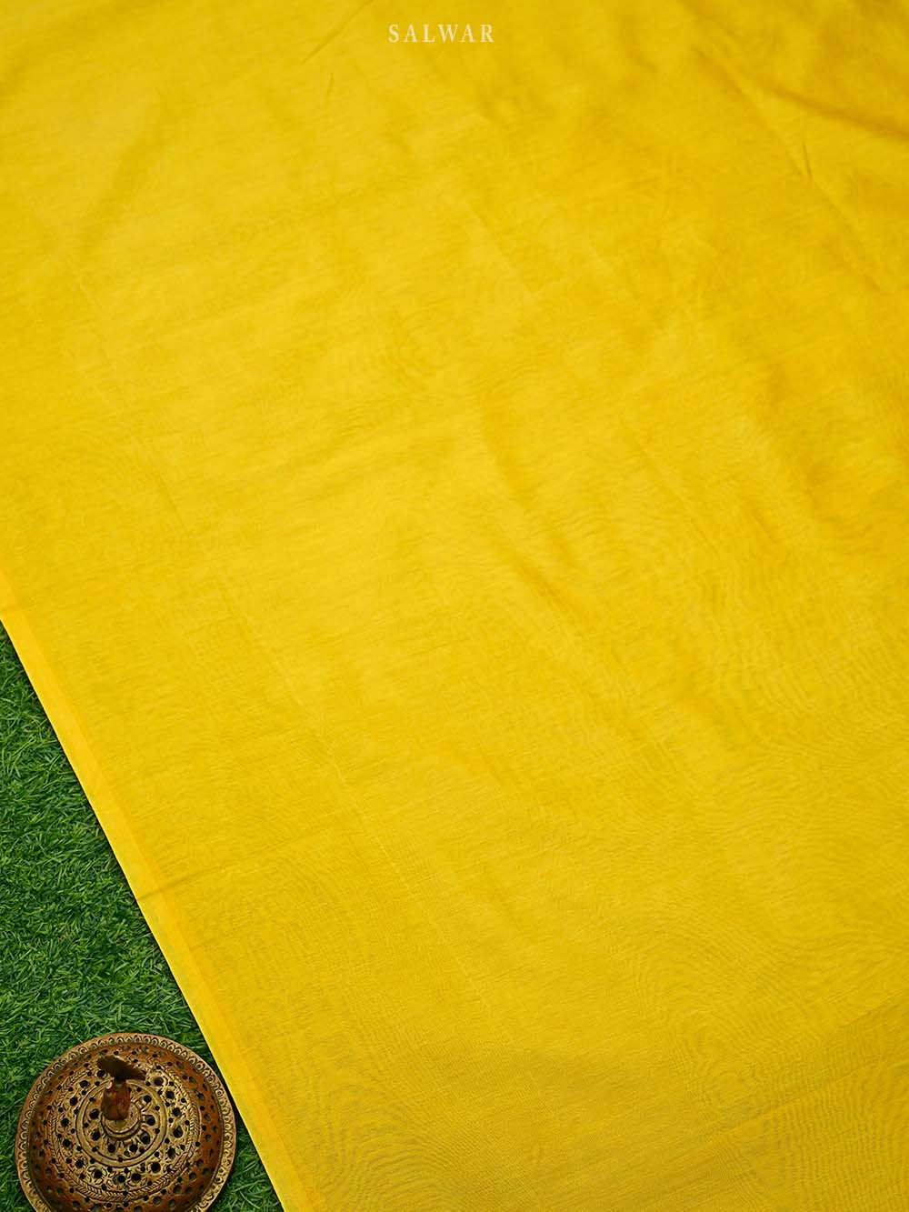 Yellow Booti Organza Silk Handloom Banarasi Suit - Sacred Weaves