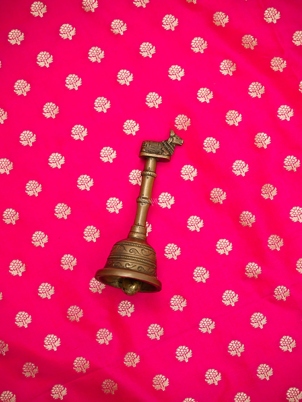 Pink Orange Booti Katan Silk Handloom Banarasi Suit - Sacred Weaves