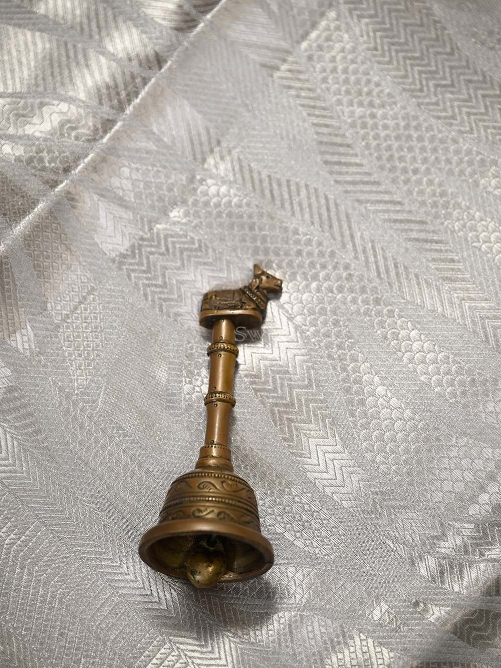 Grey Tissue Brocade Handloom Banarasi Saree - Sacred Weaves