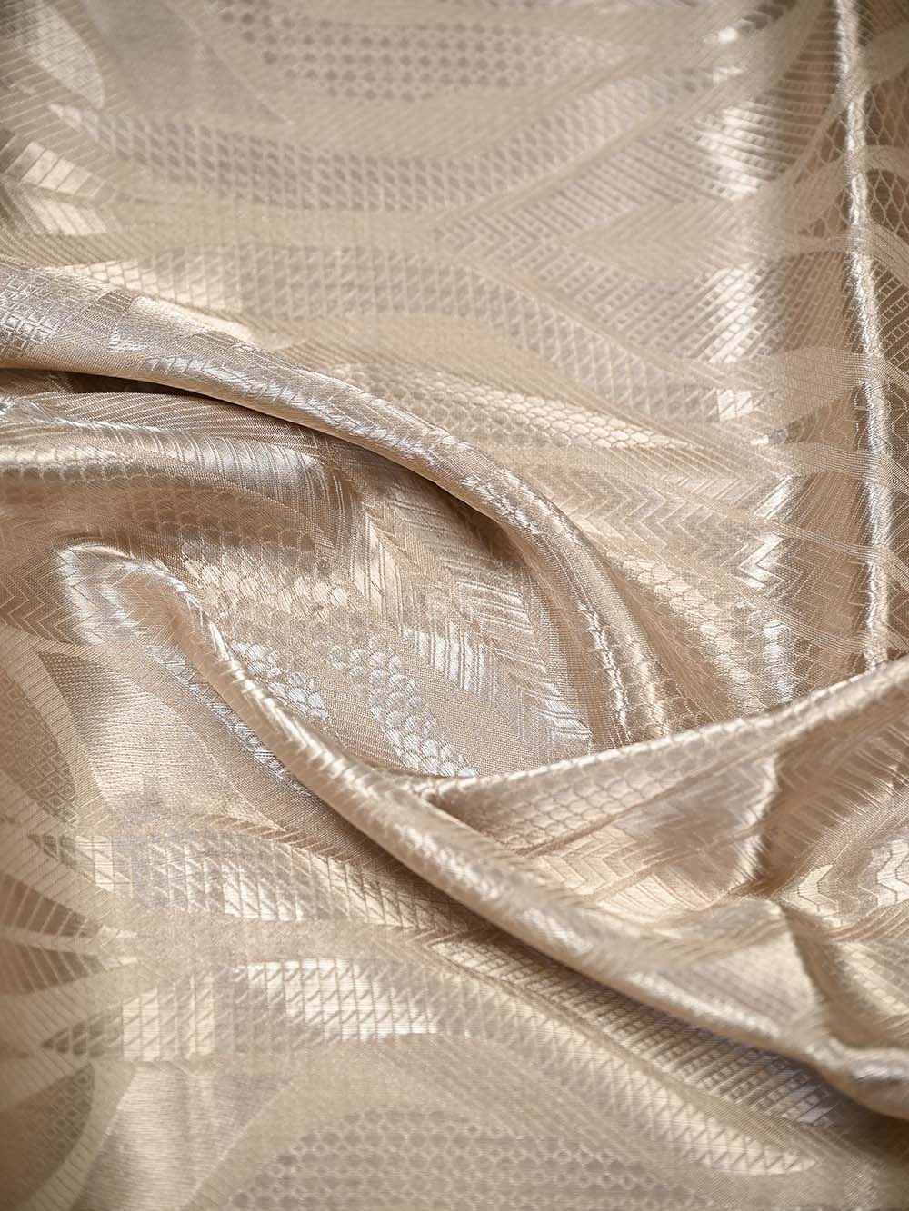 Dark Beige Tissue Brocade Handloom Banarasi Saree - Sacred Weaves