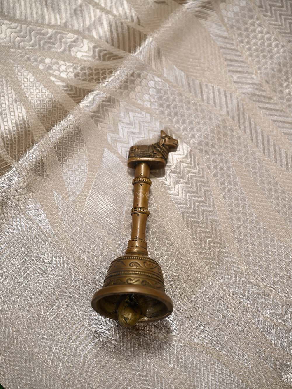 Dark Beige Tissue Brocade Handloom Banarasi Saree - Sacred Weaves