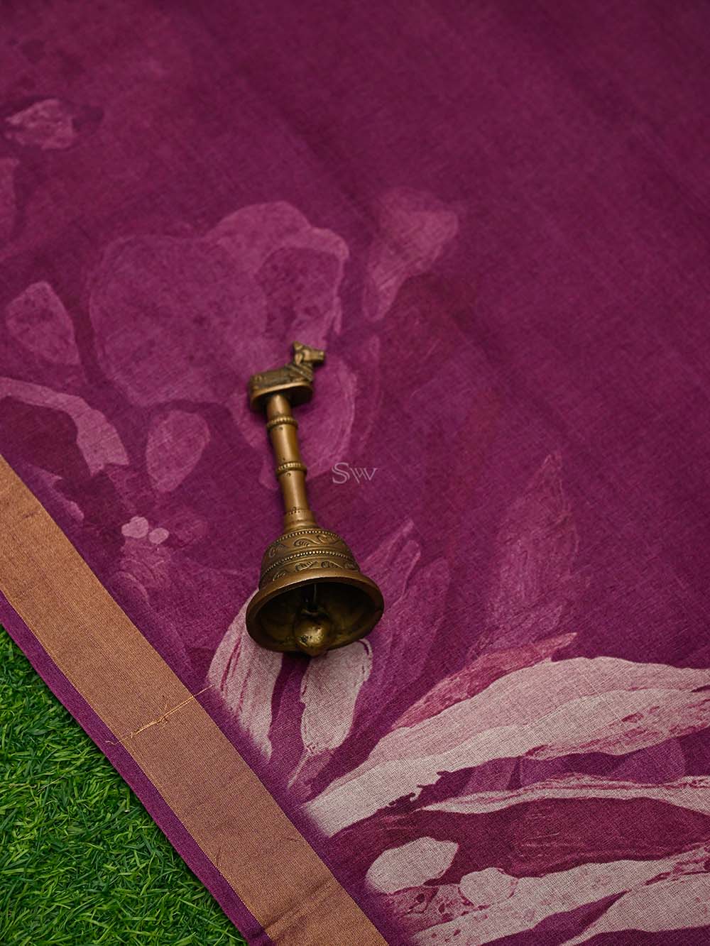 Dark Magenta Tussar Silk Handloom Banarasi Suit