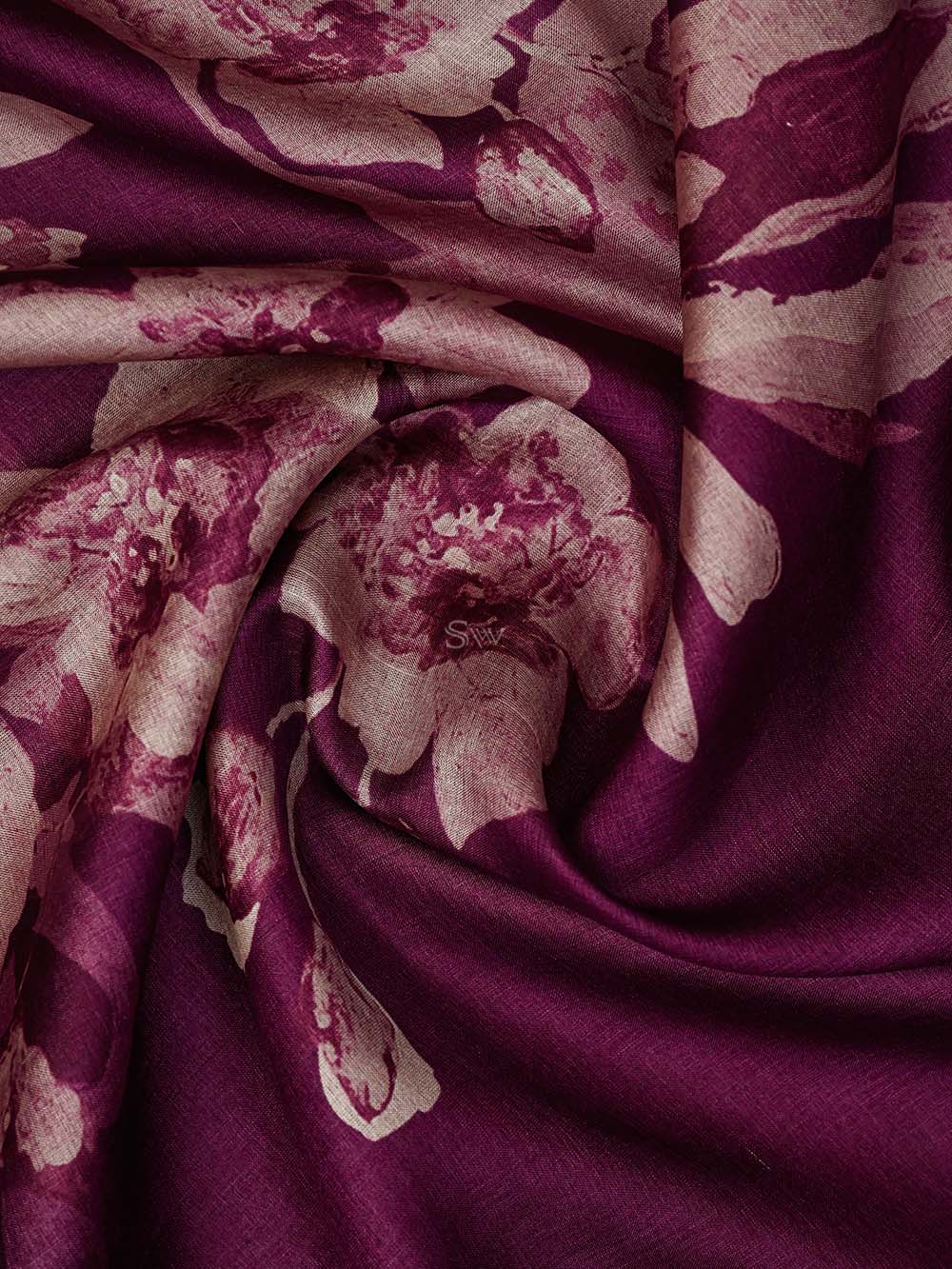Dark Magenta Tussar Silk Handloom Banarasi Suit