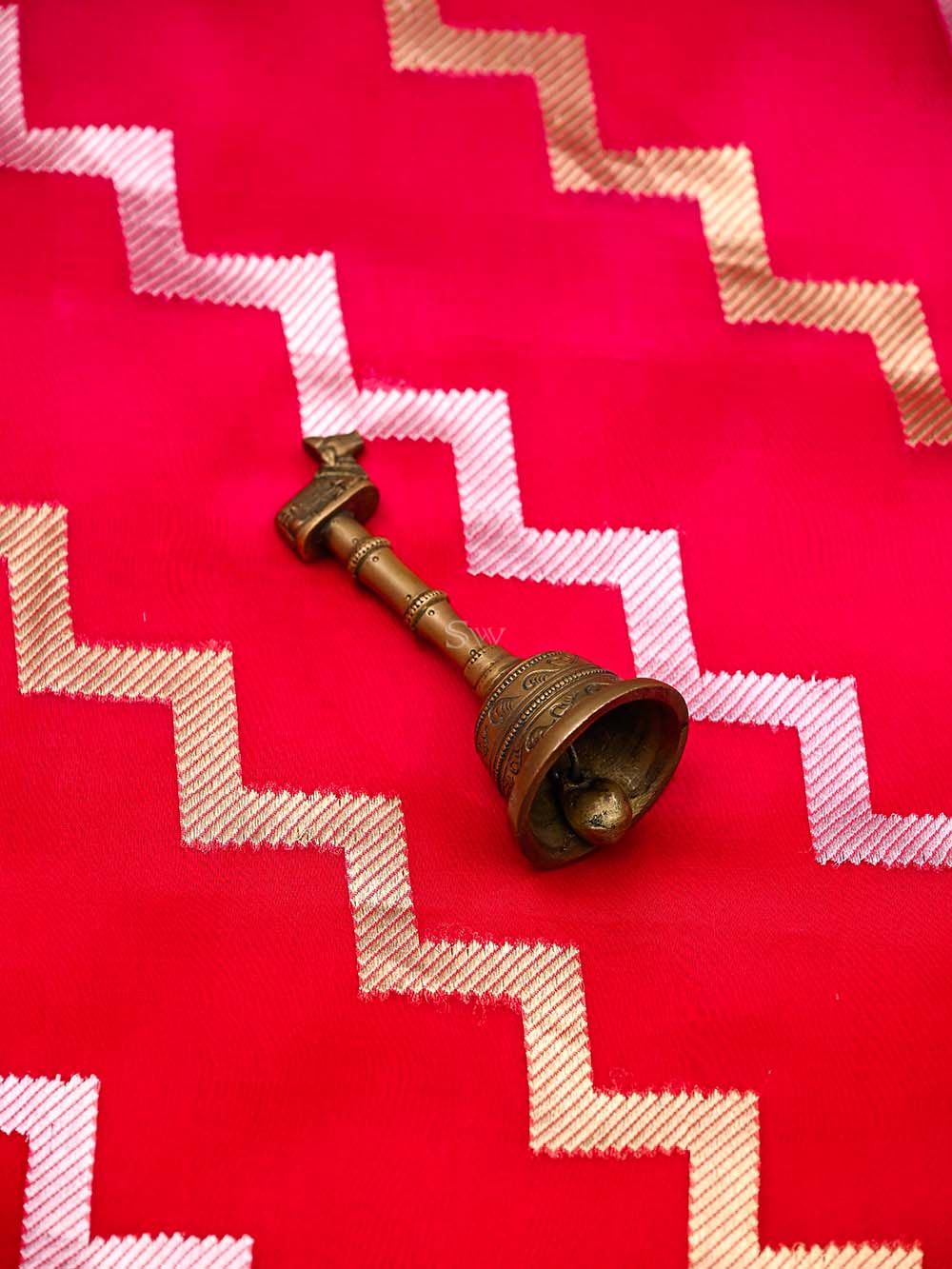 Red Booti Organza Silk Handloom Banarasi Suit - Sacred Weaves