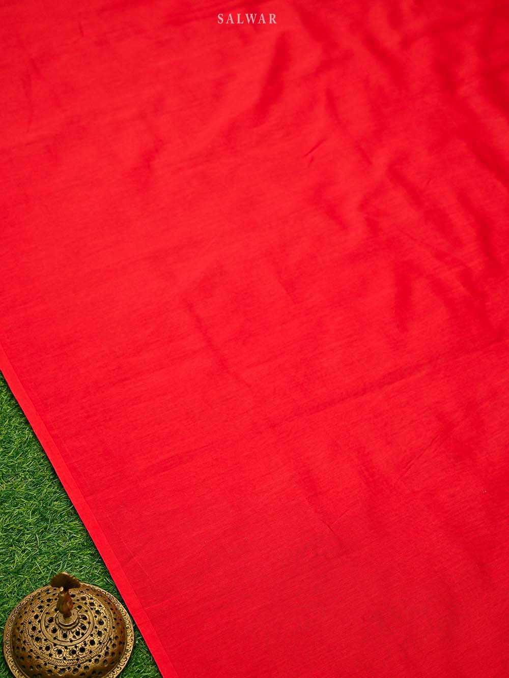 Red Booti Organza Silk Handloom Banarasi Suit - Sacred Weaves