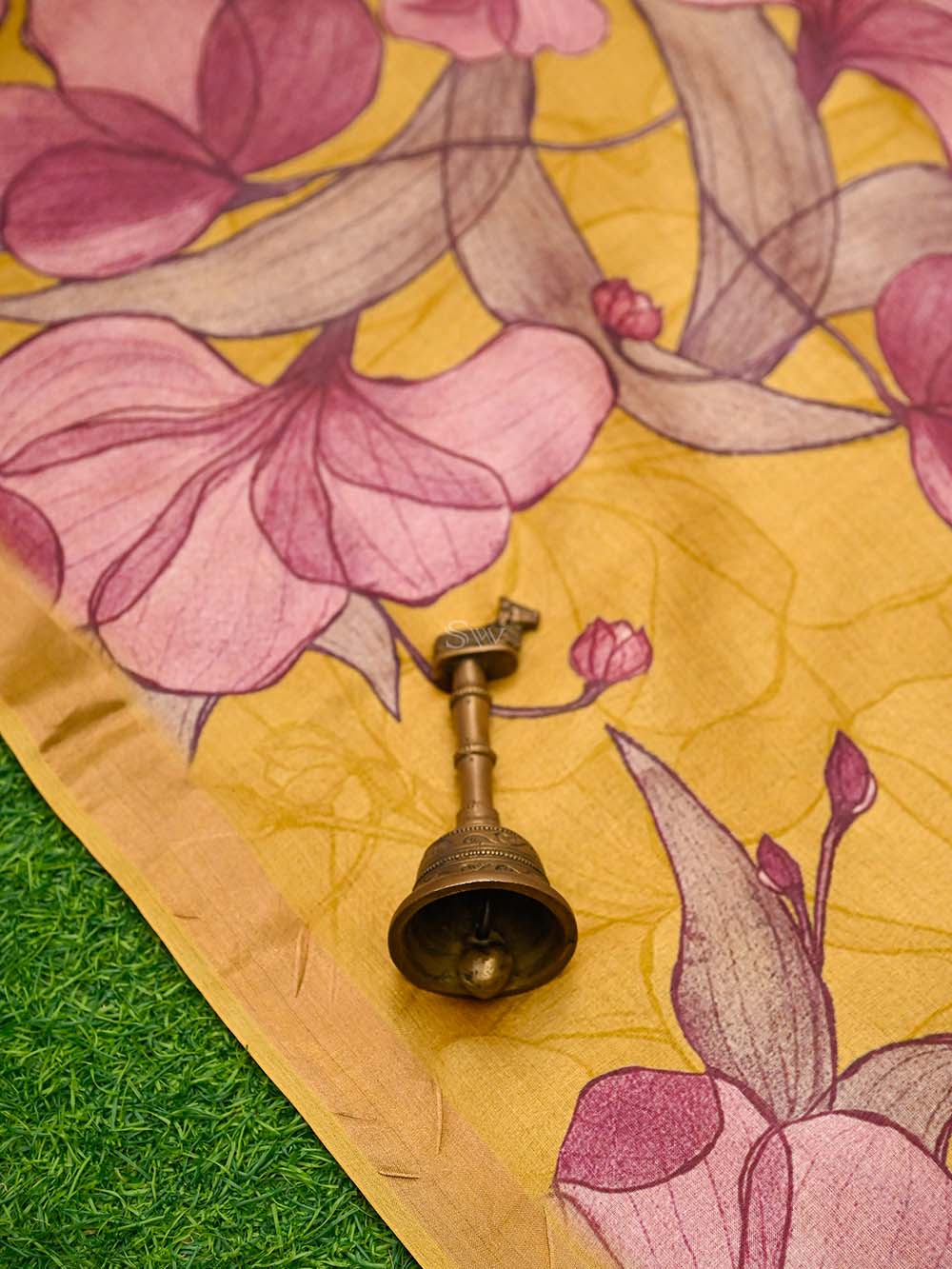 Mustard Tussar Silk Handloom Banarasi Suit