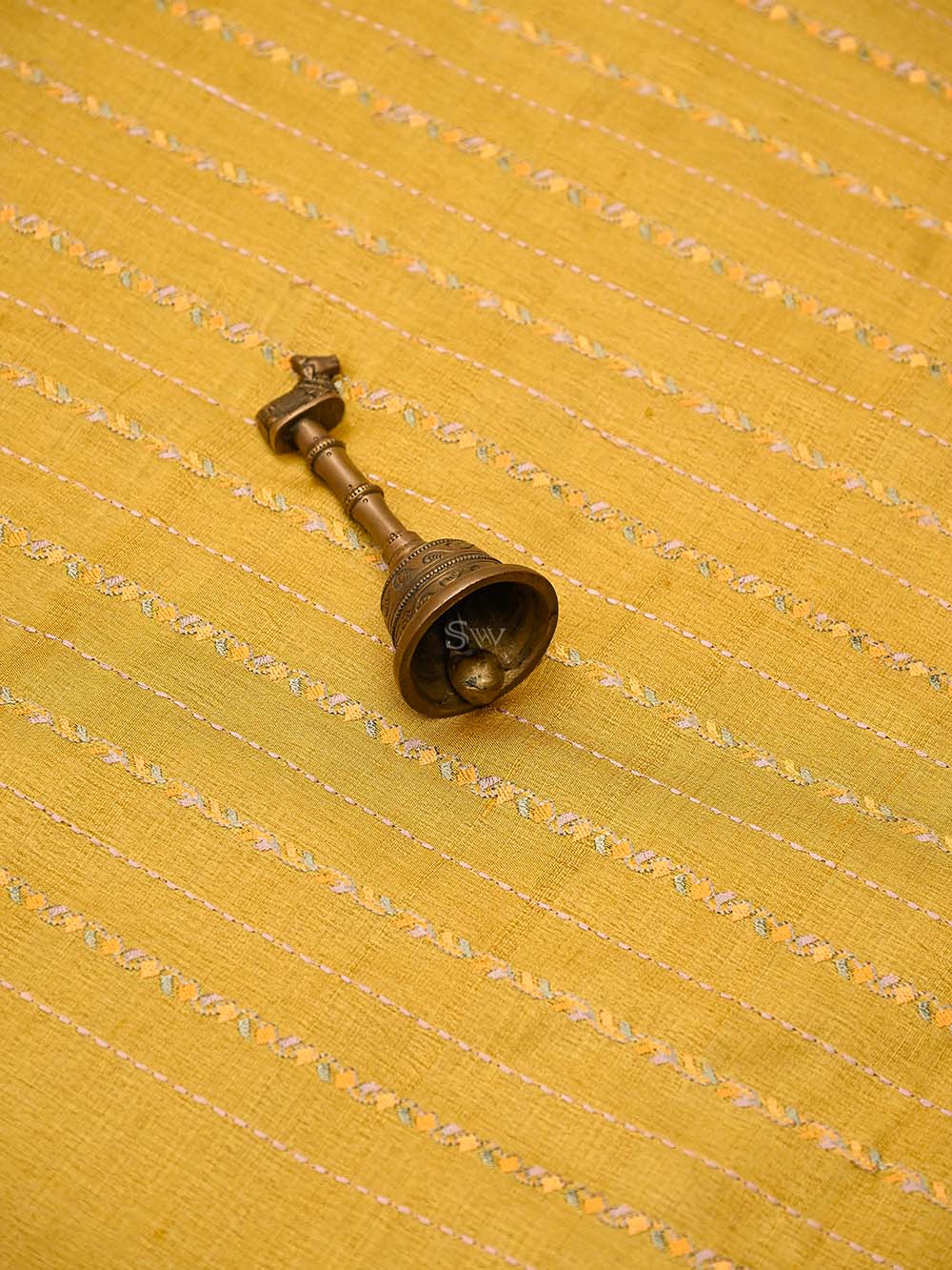 Mustard Tussar Silk Handloom Banarasi Suit