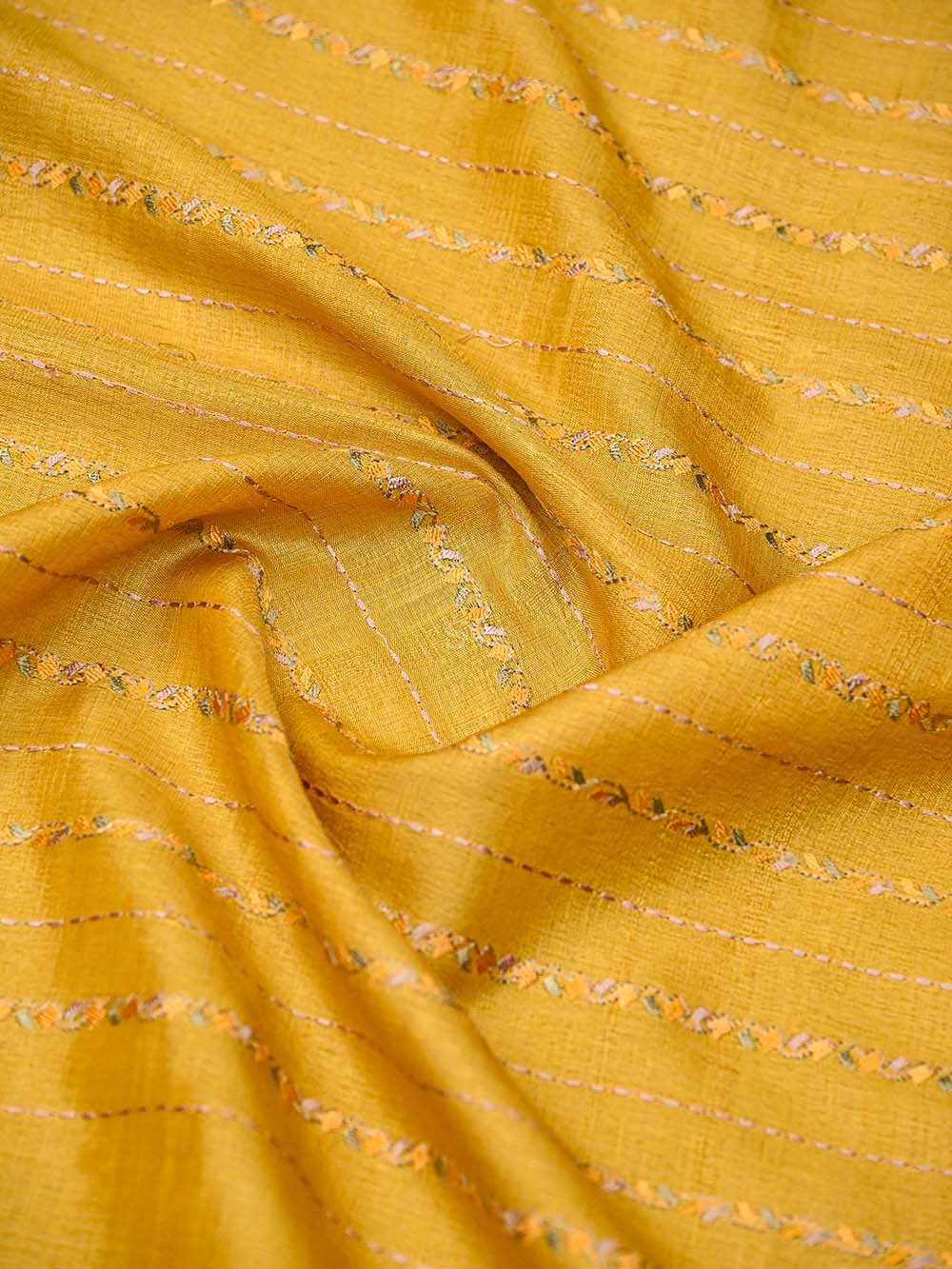 Mustard Tussar Silk Handloom Banarasi Suit