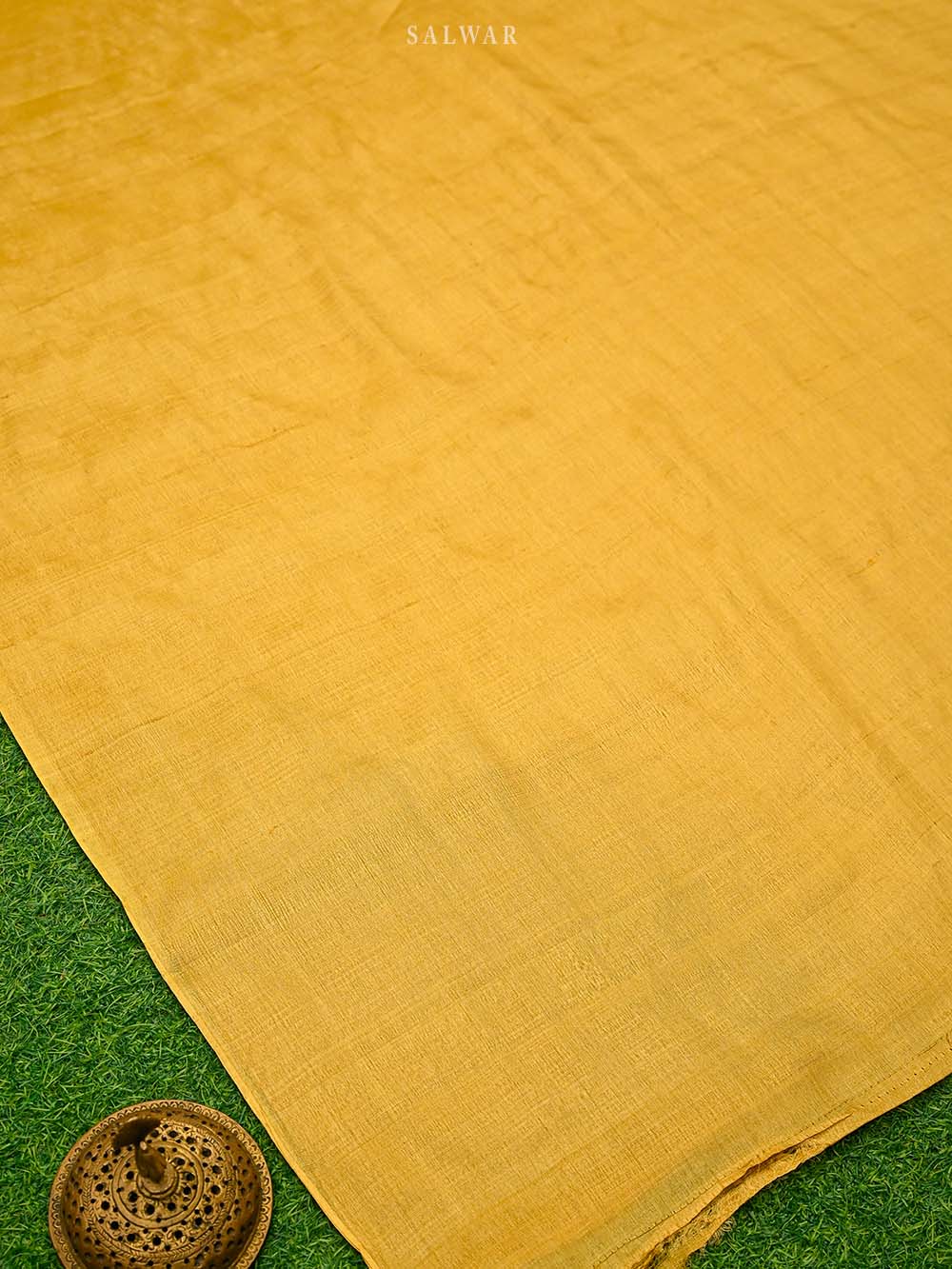 Mustard Tussar Silk Handloom Banarasi Suit