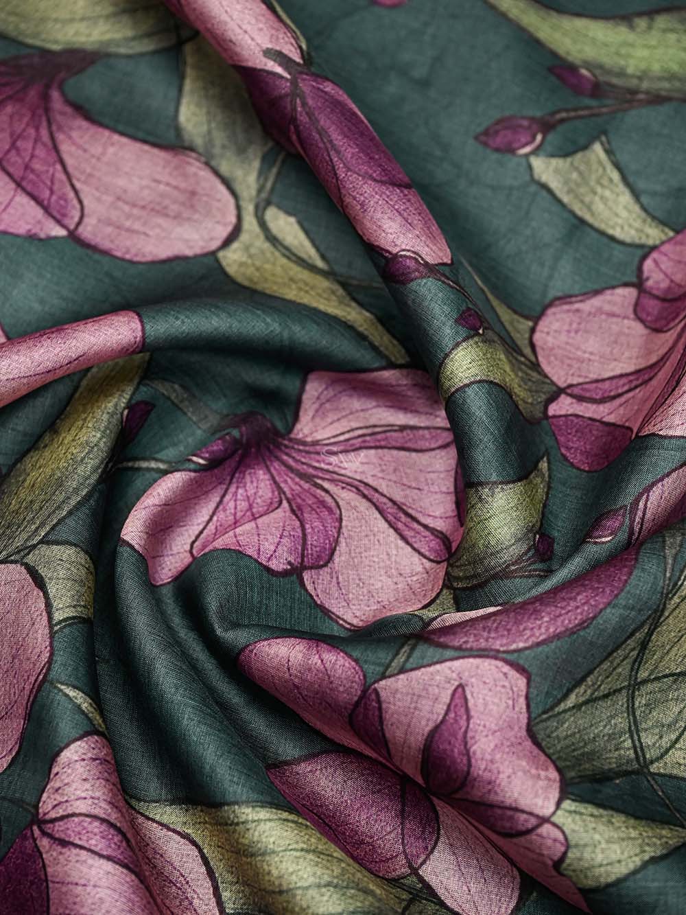 Bottle Green Tussar Silk Handloom Banarasi Suit