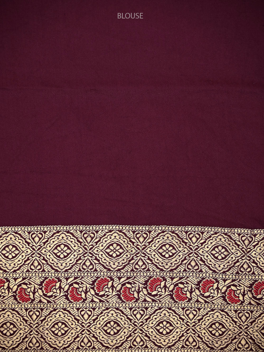 Wine Gold Zari Booti Satin Silk Handloom Banarasi Saree - Sacred Weaves