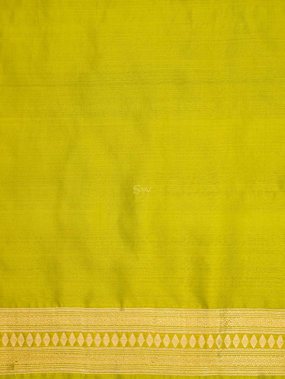 Lime Green Booti Katan Silk Handloom Banarasi Suit