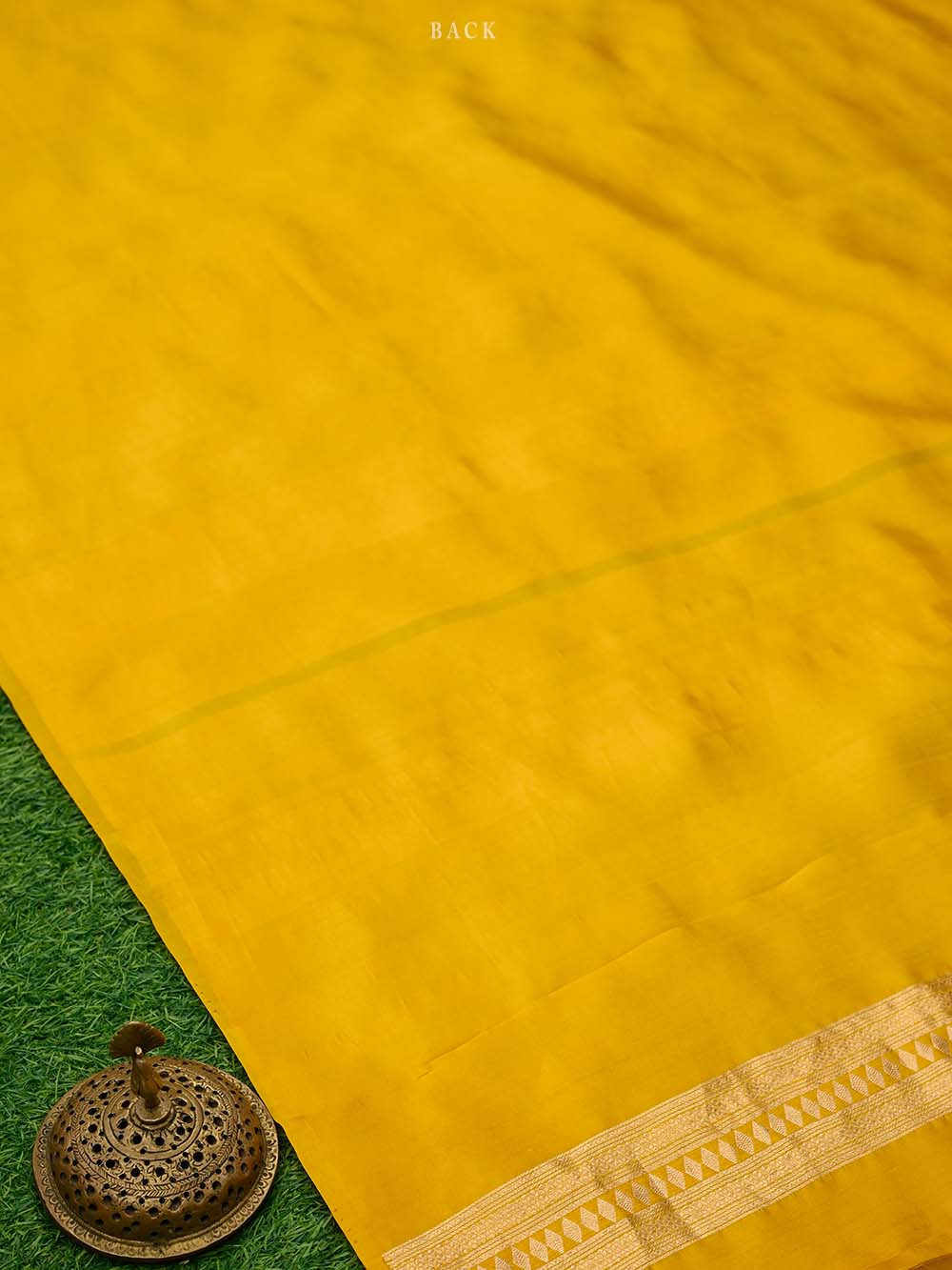 Yellow Booti Katan Silk Handloom Banarasi Suit