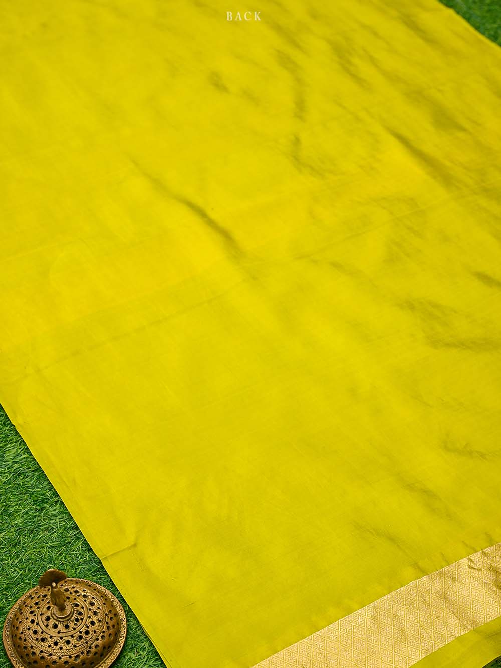 Lime Green Booti Katan Silk Handloom Banarasi Suit